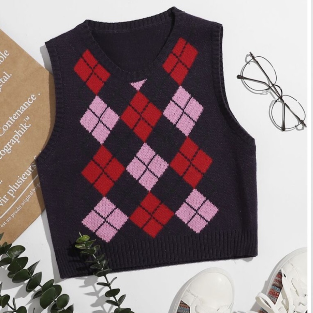 Shein Argyle Sweater Vest